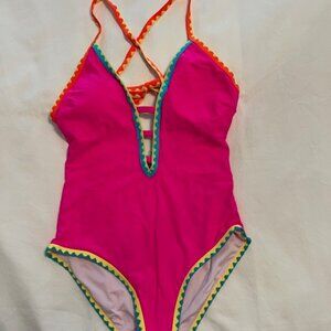 POPVIL - one piece fun neon bathing suit - NWT